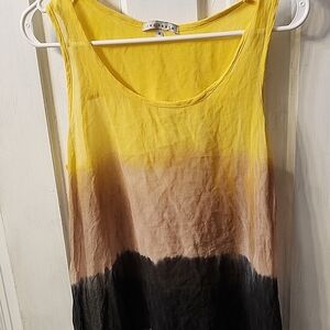 Red Haute Yellow and Black Ombre Tank Top